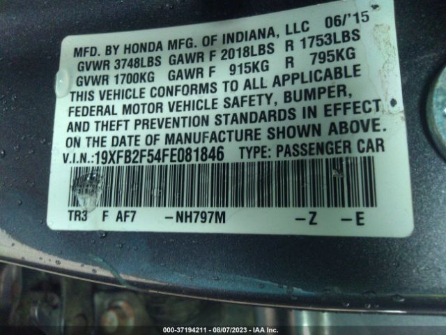 19XFB2F54FE081846 Honda Civic Sedan Lx