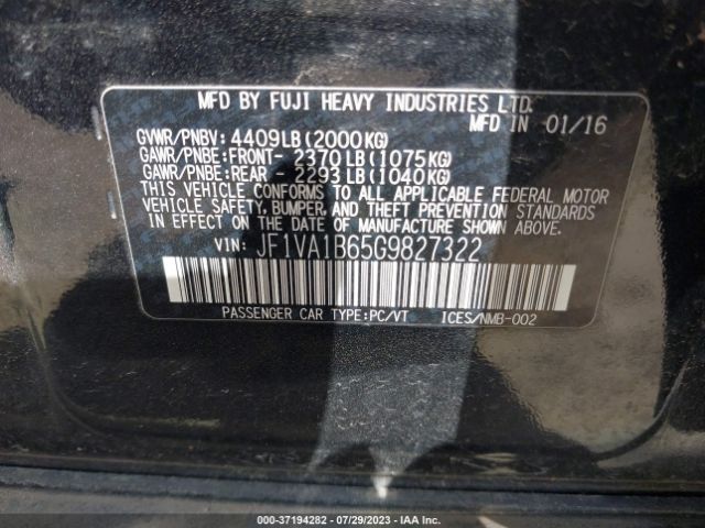 JF1VA1B65G9827322 Subaru WRX