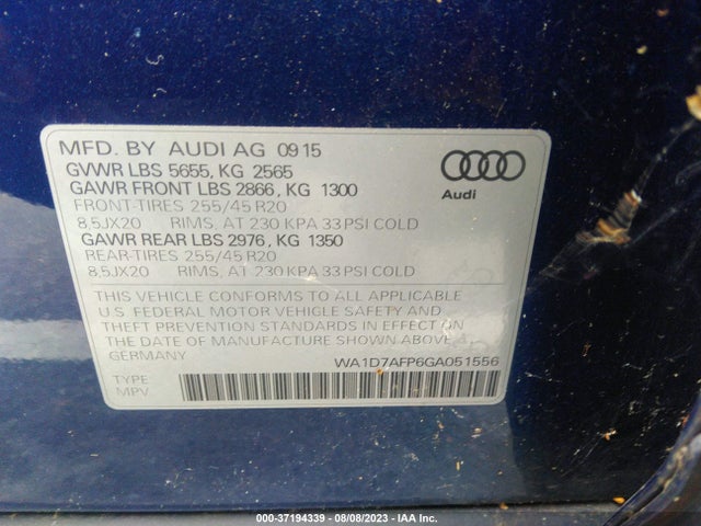 WA1D7AFP6GA051556 Audi Q5 Premium Plus