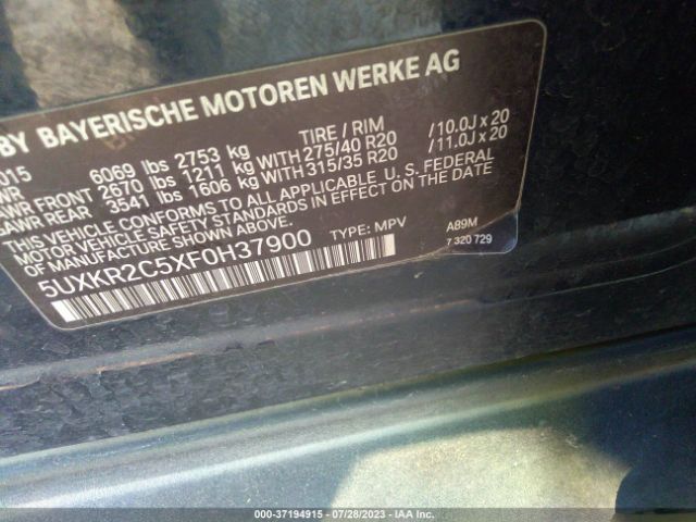 5UXKR2C5XF0H37900 BMW X5 Sdrive35i