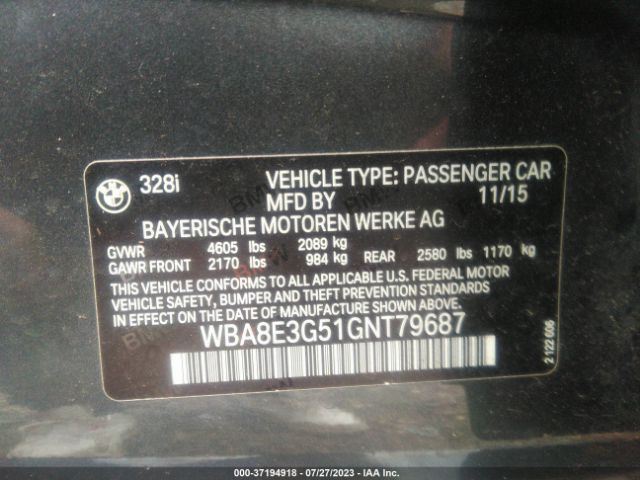 WBA8E3G51GNT79687 BMW 3 Series 328i Xdrive