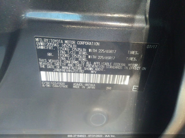 Toyota RAV4 LE 2017 JTMZFREV4HJ721782 Image 9