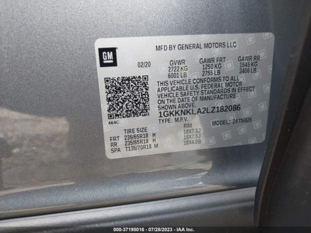 1GKKNKLA2LZ182086 GMC ACADIA SLE
