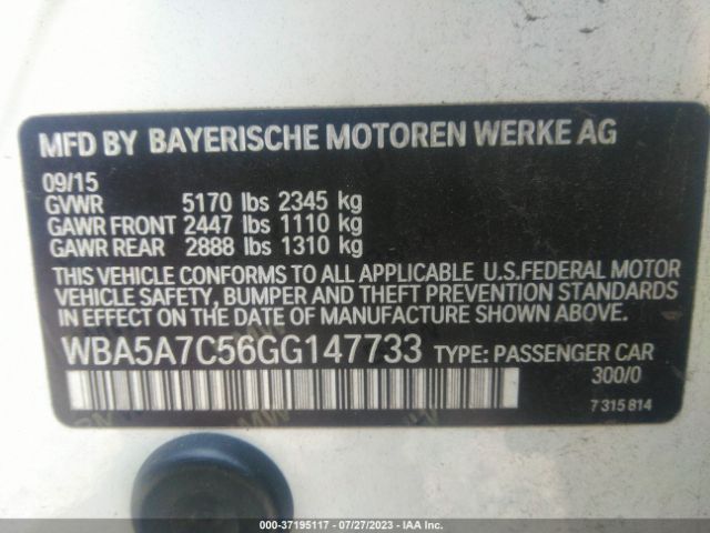 WBA5A7C56GG147733 BMW 5 Series 528i Xdrive
