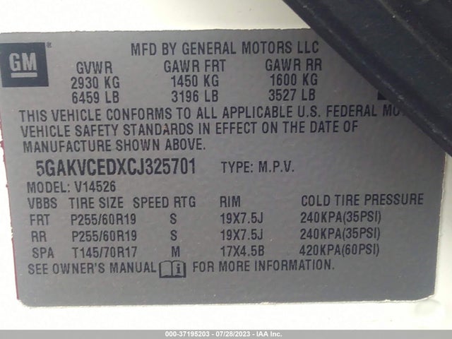2008 BUICK ENCLAVE CX VIN: 5GAEV13718J157873