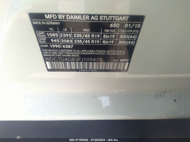 WDCTG4GB3FJ109475 Mercedes-Benz Gla-class Gla 250