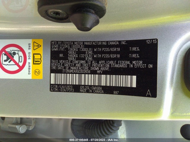 2T2BGMCAXGC002656 Lexus RX 450H
