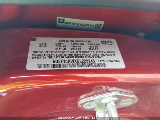 Chevrolet SS 2016 6G3F15RWXGL222245 Image 16