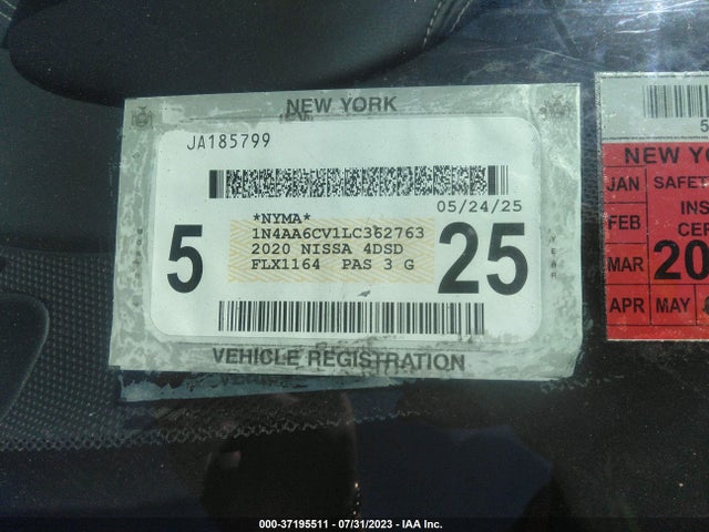2020 NISSAN MAXIMA SV VIN: 1N4AA6CV1LC362763