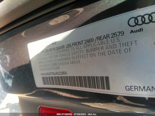 WAUANCF58JA022654 Audi A5 2.0t Premium