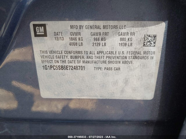 Chevrolet Cruze 1lt Auto 2014 1G1PC5SB6E7248701 Image 9