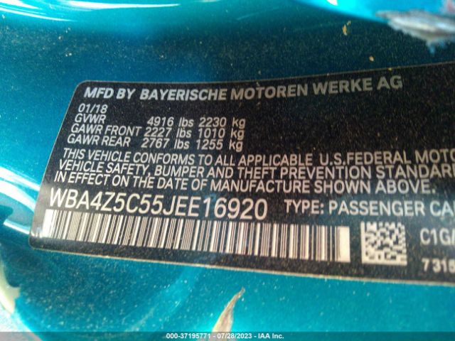 WBA4Z5C55JEE16920 BMW 4 Series 440i