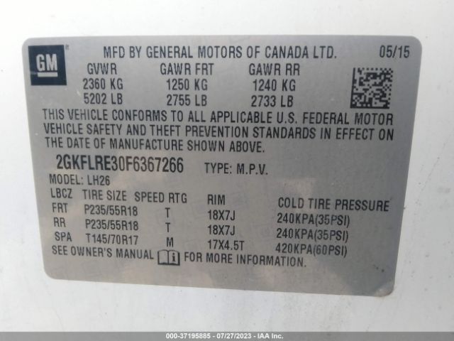 2GKFLRE30F6367266 GMC Terrain Sle