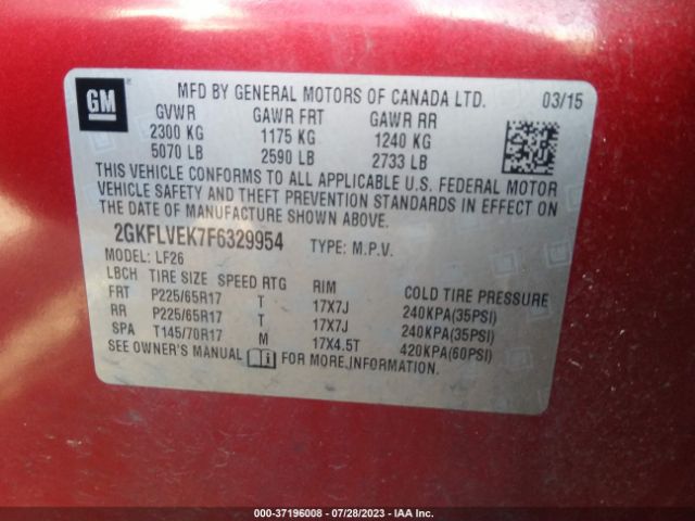 2GKFLVEK7F6329954 GMC Terrain Sle