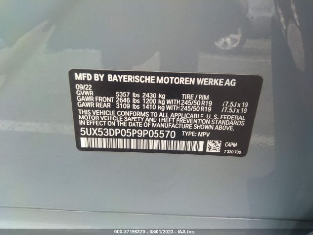 5UX53DP05P9P05570 BMW X3 Xdrive30i