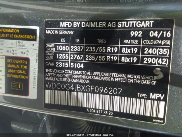 WDC0G4JBXGF096207 Mercedes-Benz Glc Glc 300