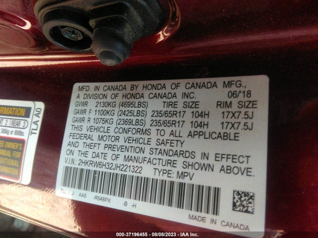 Honda CR-V LX 2018 2HKRW6H32JH221322 Image 9