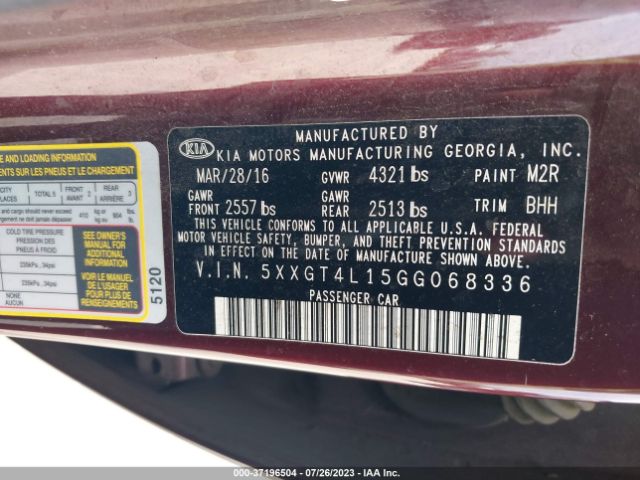 5XXGT4L15GG068336 KIA Optima Lx Turbo