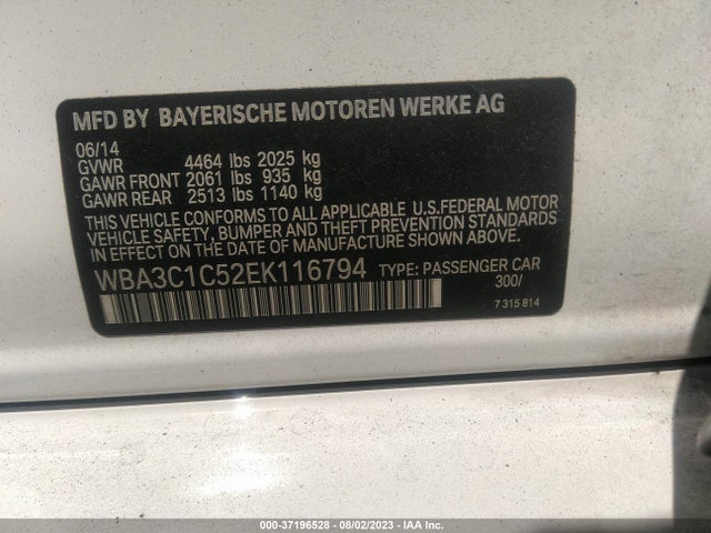 WBA3C1C52EK116794 BMW 3 Series 328i