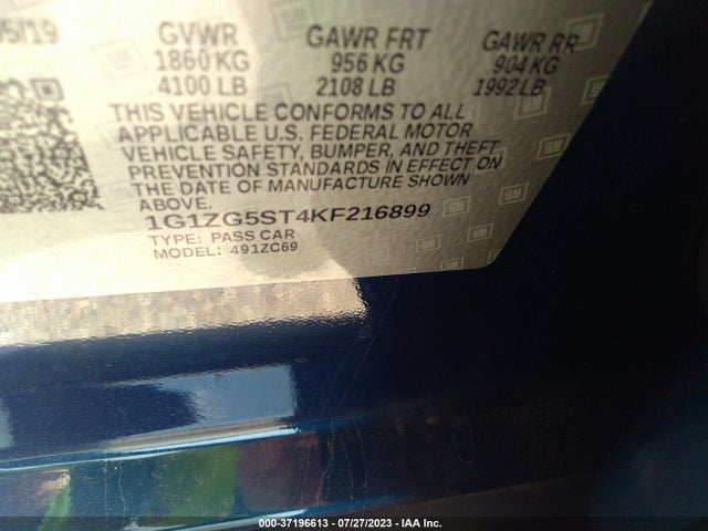 Chevrolet MALIBU RS 2019 1G1ZG5ST4KF216899 Image 9