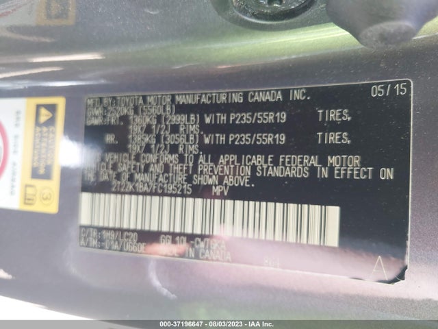 2015 Lexus RX, VIN: 2T2ZK1BA7FC195215