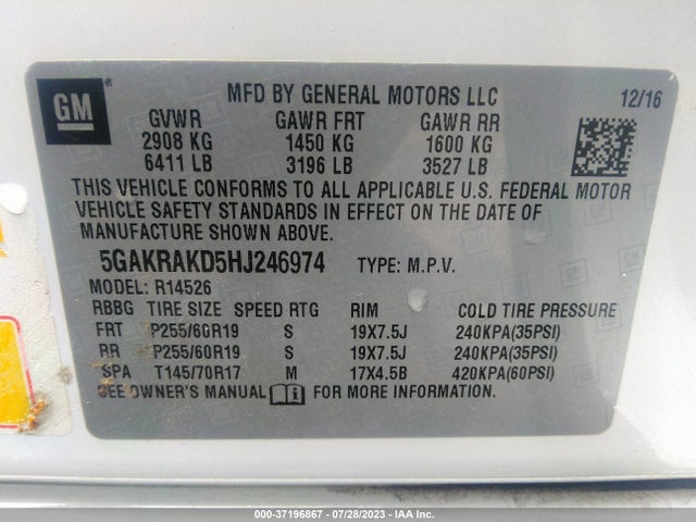 5GAKRAKD5HJ246974 Buick Enclave Convenience