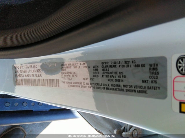1C6SRFLT1LN374252 RAM 1500 Rebel