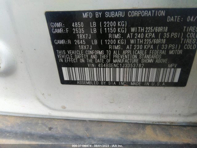 4S4BSENC1J3353782 Subaru Outback Limited