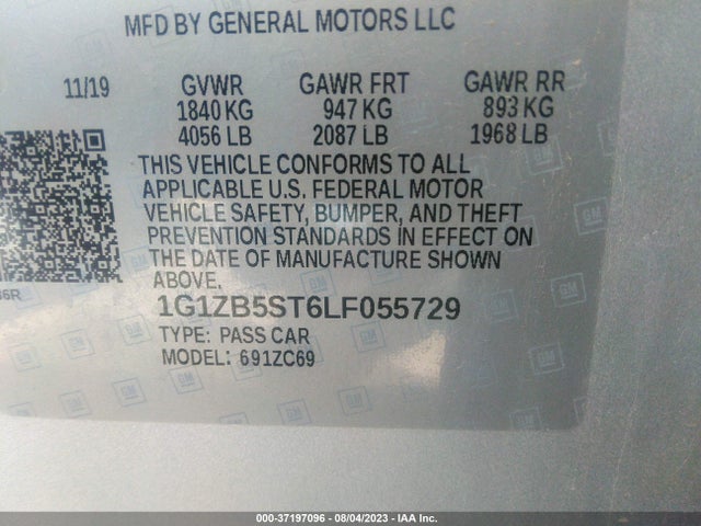 Chevrolet MALIBU LS 2020 1G1ZB5ST6LF055729 Image 9
