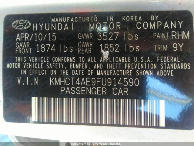 Hyundai ACCENT GLS 2015 KMHCT4AE9FU914590 Image 10