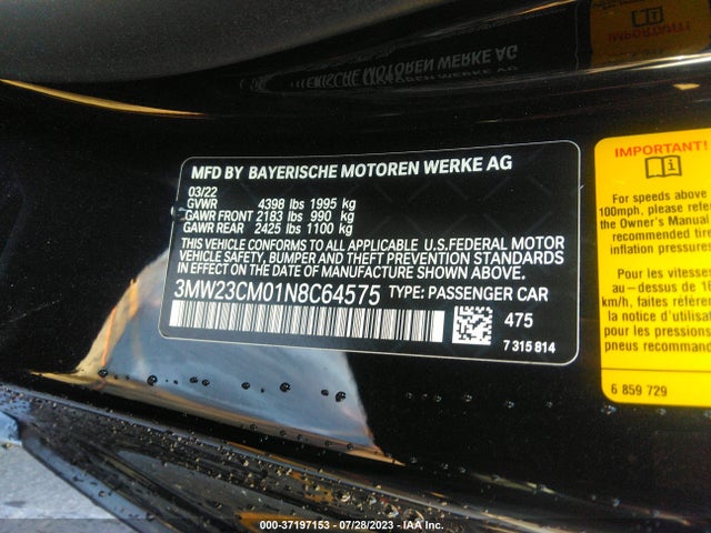 BMW 2 Series 230i 2022 3MW23CM01N8C64575 Image 9