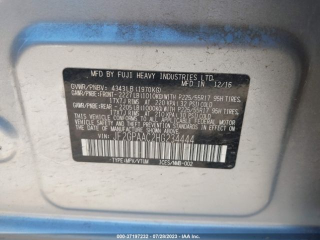 JF2GPAAC2HG234444 Subaru Crosstrek