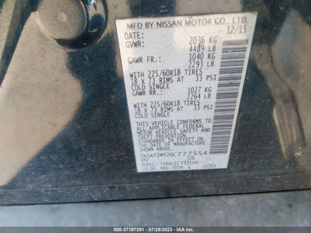 5N1AT2MT2GC777554 Nissan Rogue Sl