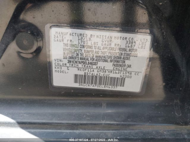 3N1CN7AP0EL846337 Nissan Versa S Plus
