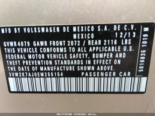 3VW2K7AJ0EM255154 Volkswagen Jetta Sedan S