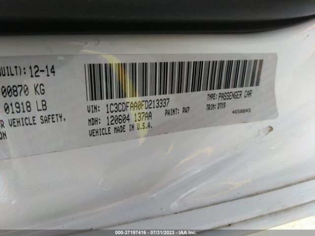 1C3CDFAA0FD213337 Dodge DART SE