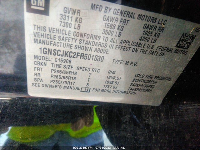 Chevrolet Suburban Lt 2015 1GNSCJKC2FR501030 Image 15