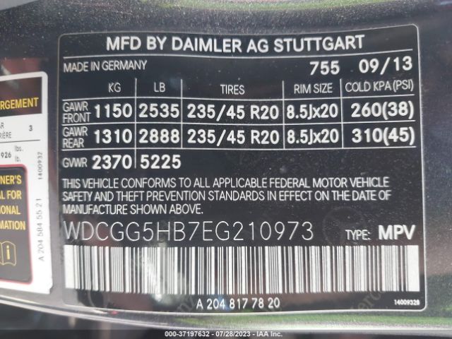 WDCGG5HB7EG210973 Mercedes-Benz Glk-class Glk 350