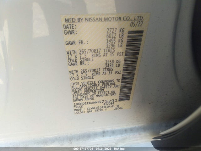 Nissan Frontier Pro-4x 2022 1N6ED1EKXNN675291 Image 15