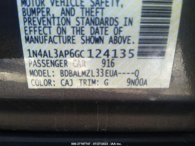 1N4AL3AP6GC124135 Nissan Altima 2.5 Sv