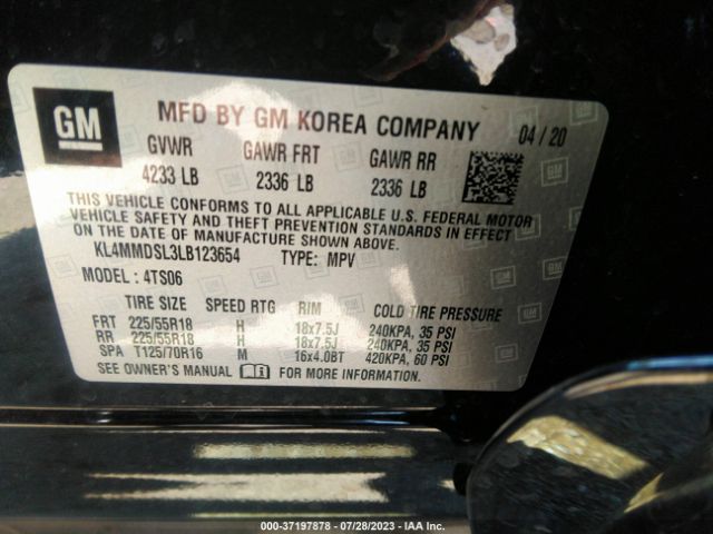 KL4MMDSL3LB123654 Buick Encore Gx Fwd Select