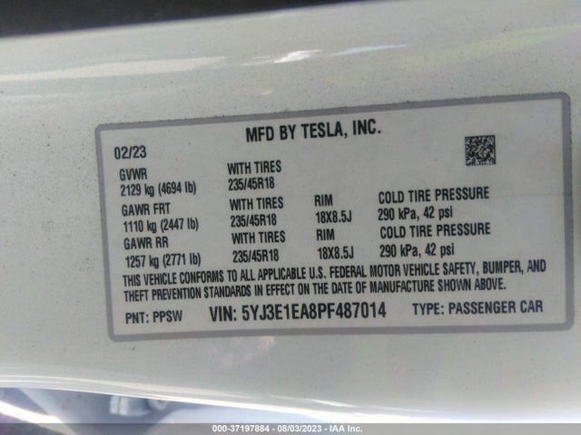 Tesla MODEL 3 2023 5YJ3E1EA8PF487014 Image 17