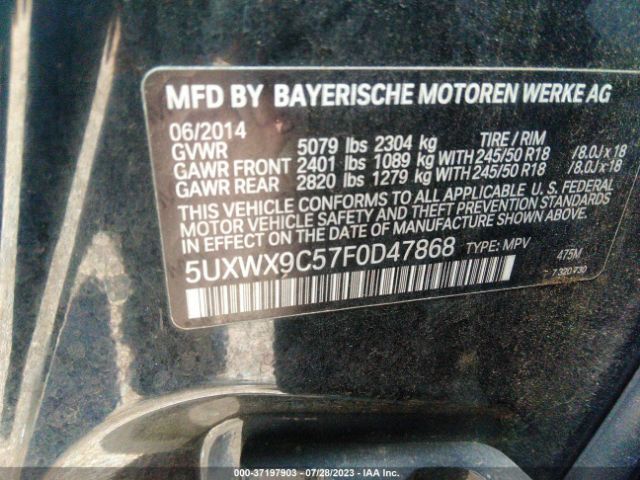 5UXWX9C57F0D47868 BMW X3 Xdrive28i
