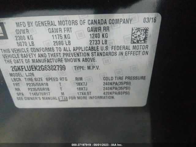 2GKFLUEK2G6302799 GMC Terrain Slt