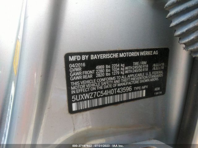 5UXWZ7C54H0T43596 BMW X3 Sdrive28i