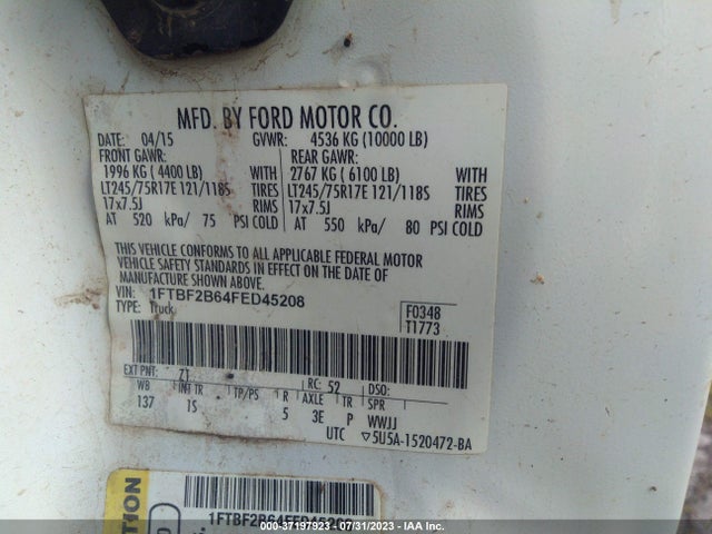 1FTBF2B64FED45208 Ford Super Duty F-250 Srw Xlt/xl