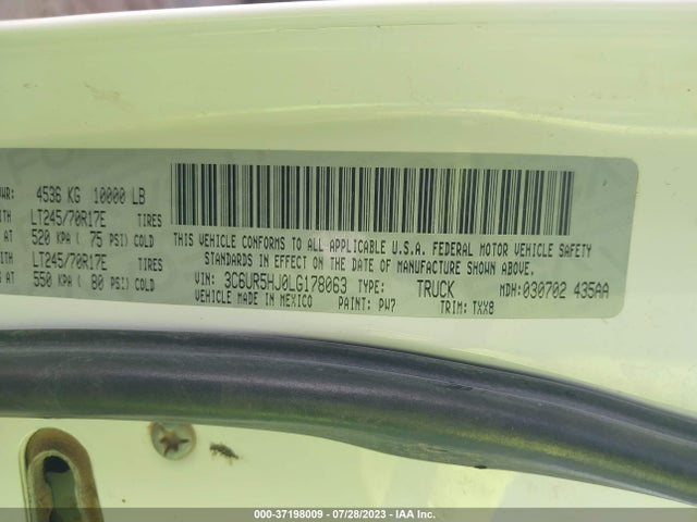 RAM 2500 Tradesman 2020 3C6UR5HJ0LG178063 Image 15