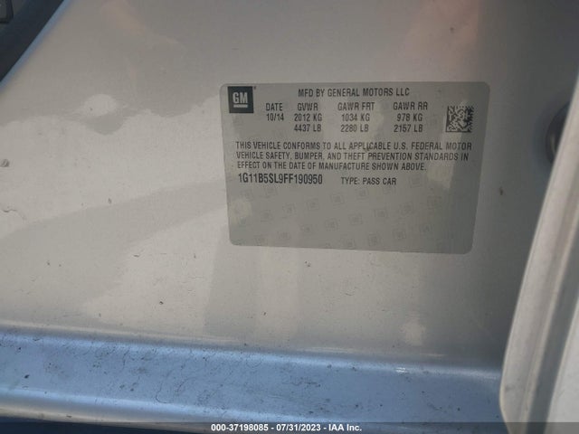 Chevrolet MALIBU LS 2015 1G11B5SL9FF190950 Image 9