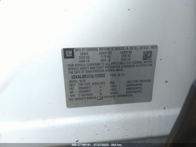 3GKALMEV7JL183882 GMC Terrain Sle