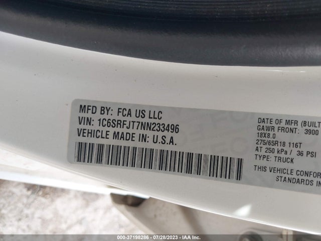 1C6SRFJT7NN233496 RAM 1500 Laramie